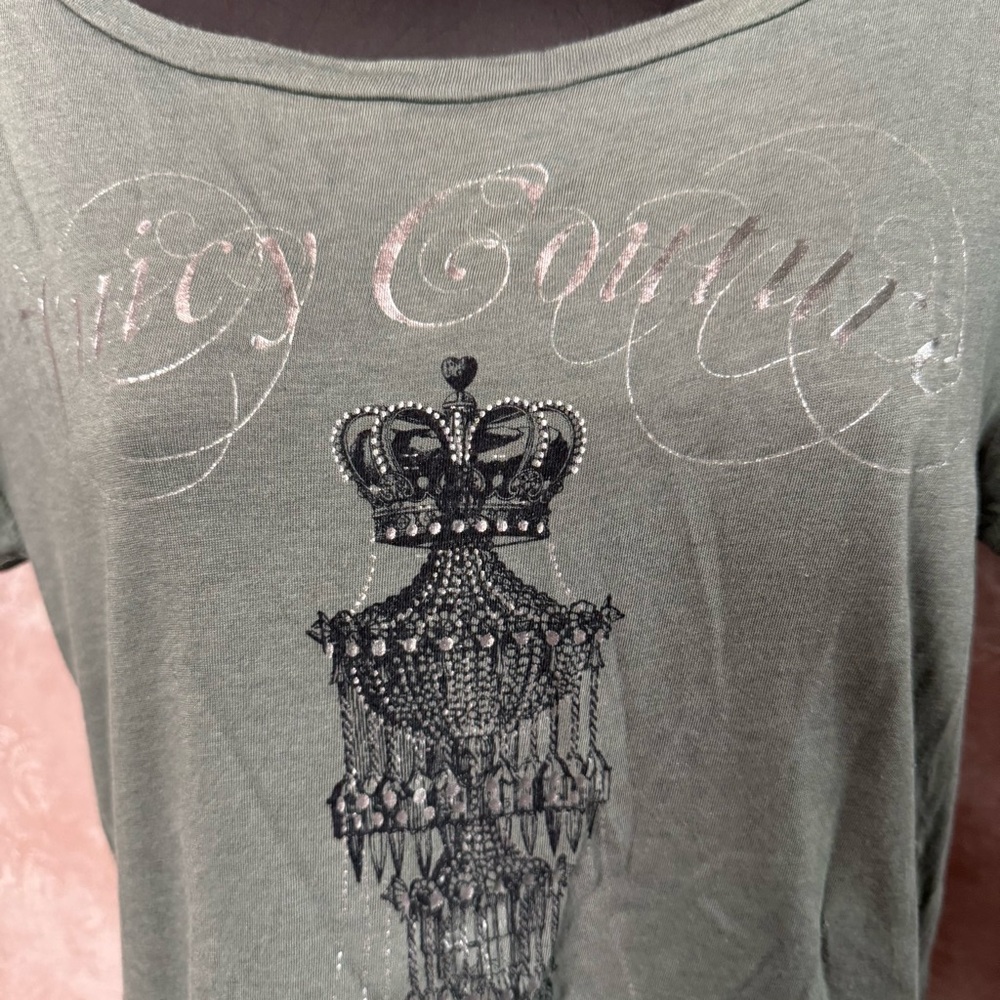 Vintage Juicy Couture Green Graphic Relaxed T-Shirt - Picture 2 of 5
